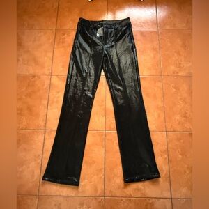 Chocolate Glossy Black Flare Jeans